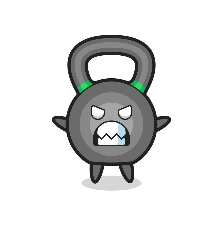 wrathful expression of the kettleball mascot character vector