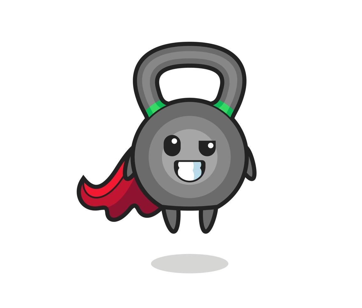 the cute kettleball character as a flying superhero vector