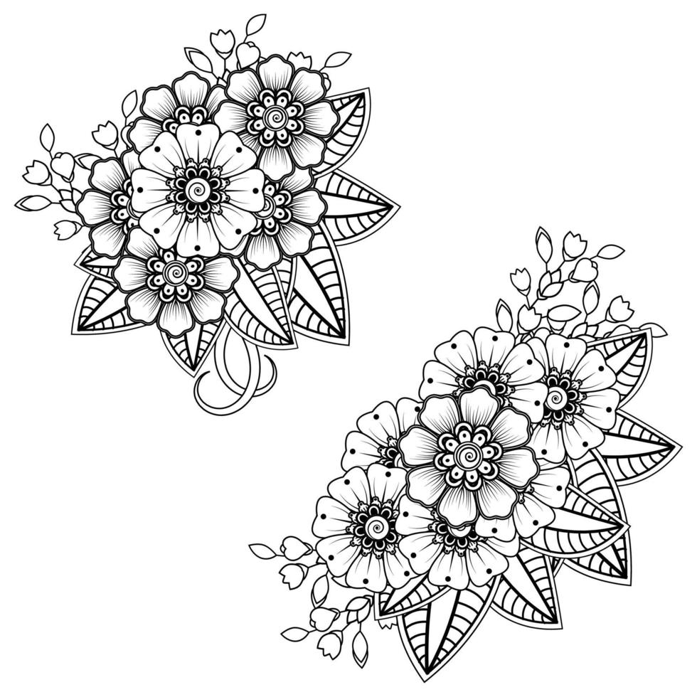 mehndi flower decorative ornament in ethnic oriental style vector