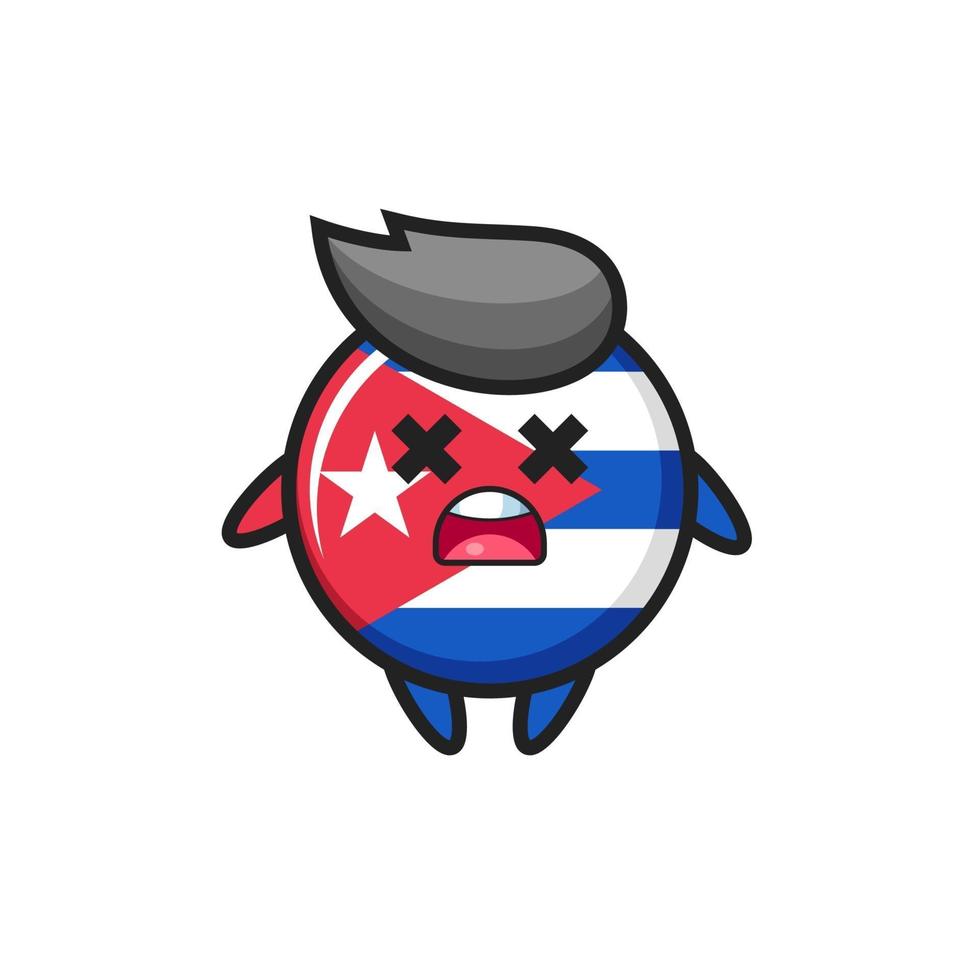 the dead cuba flag badge mascot character vector