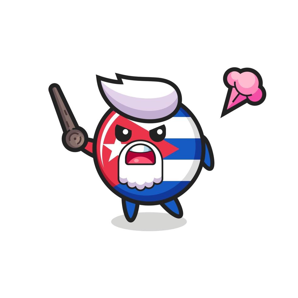 cute cuba flag badge grandpa is getting angry vector