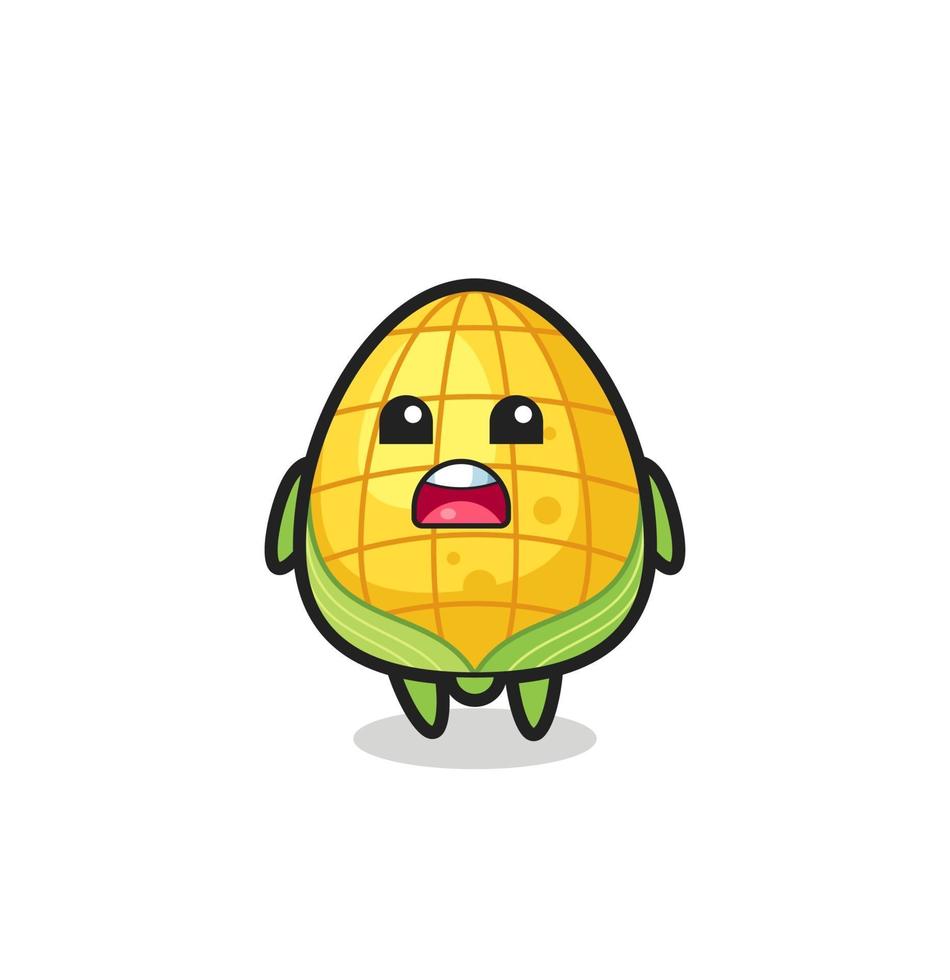 corn illustration with apologizing expression, saying I am sorry vector