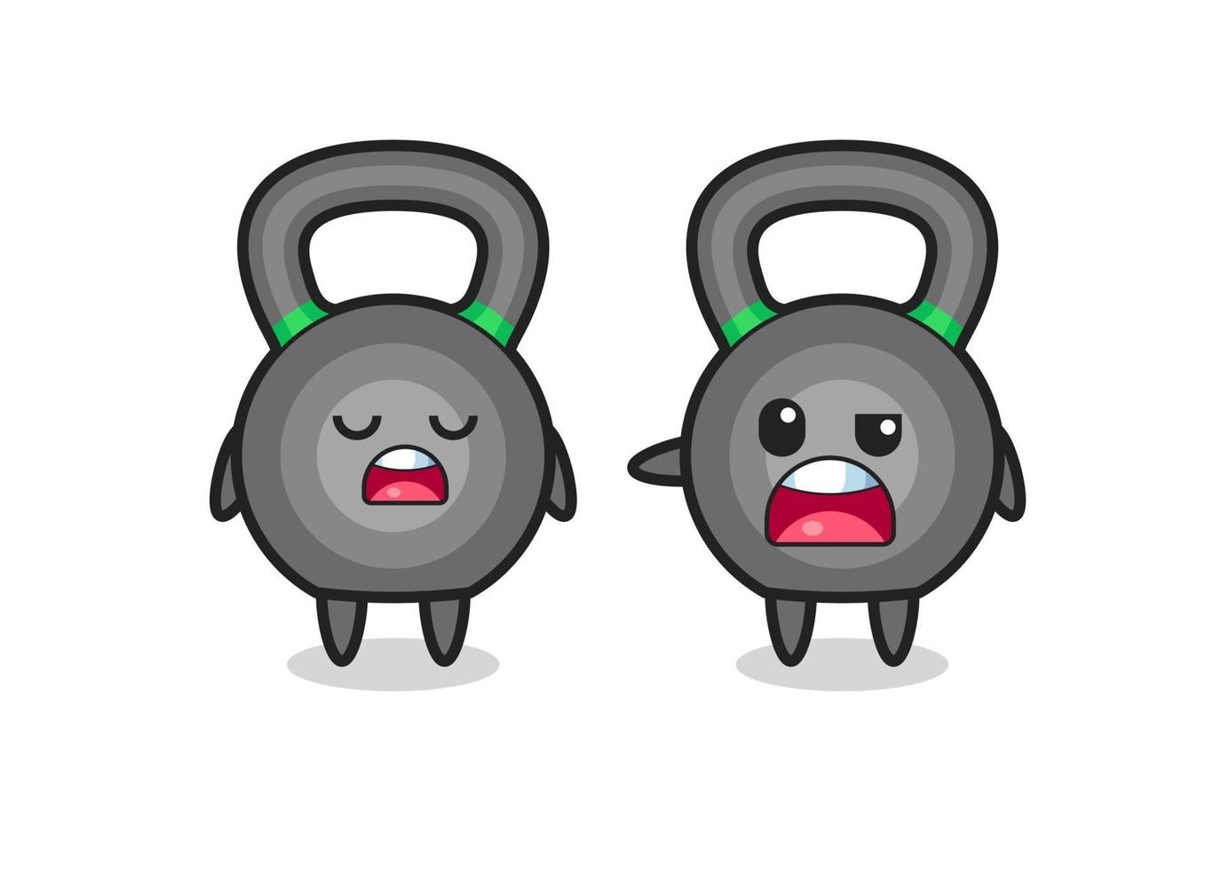 illustration of the argument between two cute kettleball characters vector