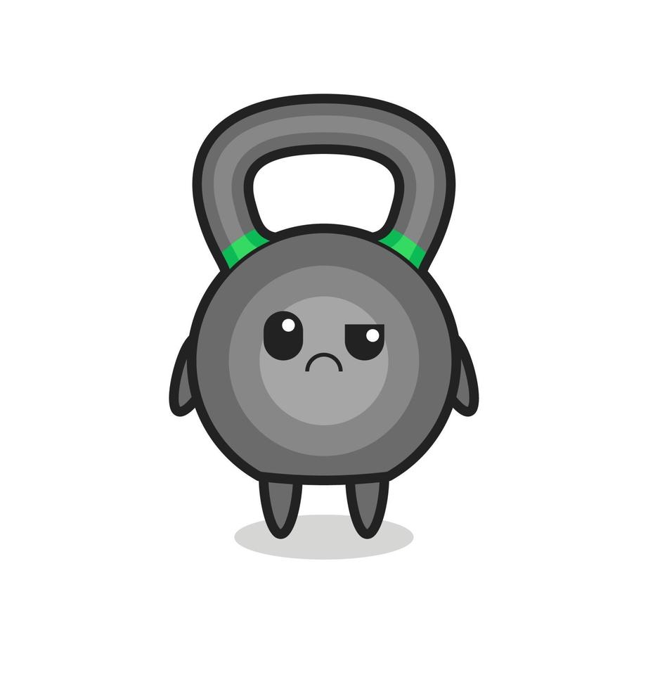 the mascot of the kettleball with skeptical face vector