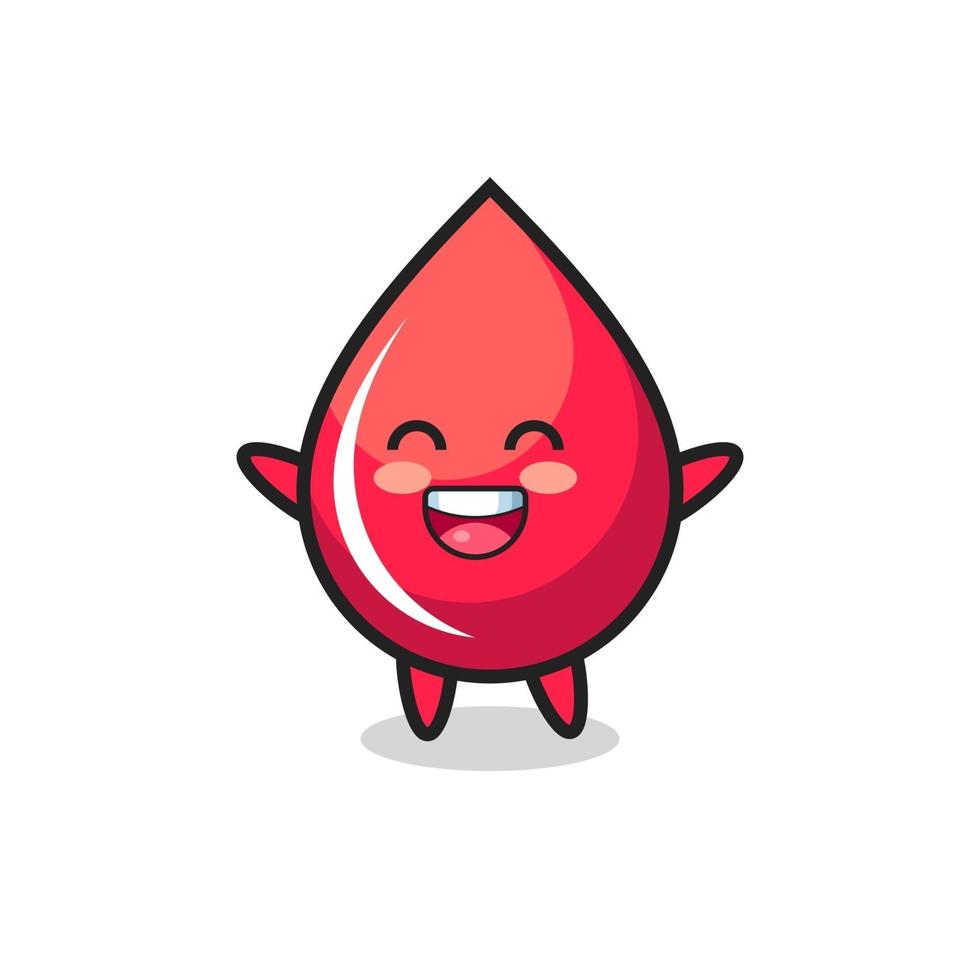 happy baby blood drop cartoon character vector