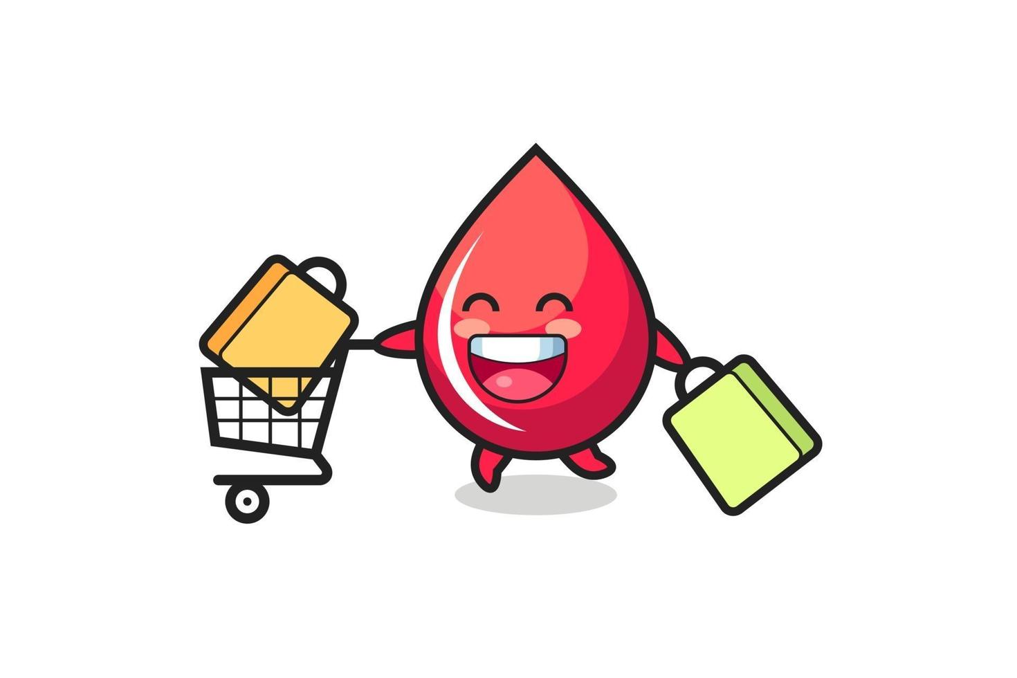 black Friday illustration with cute blood drop mascot vector