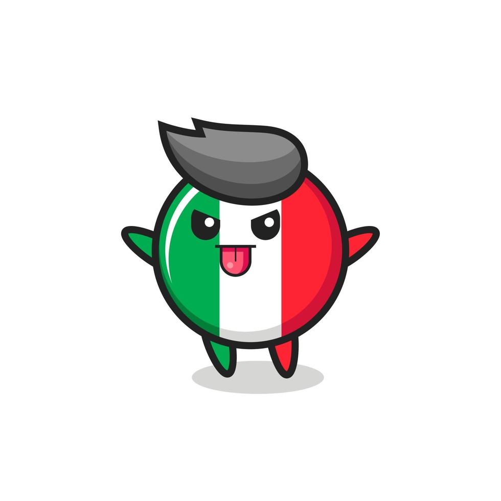 naughty italy flag character in mocking pose vector