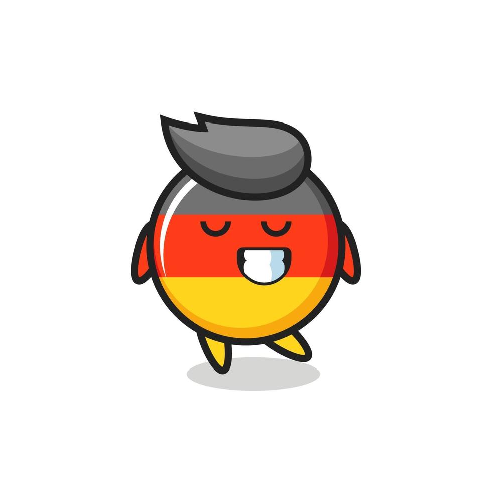 germany flag badge cartoon illustration with a shy expression vector