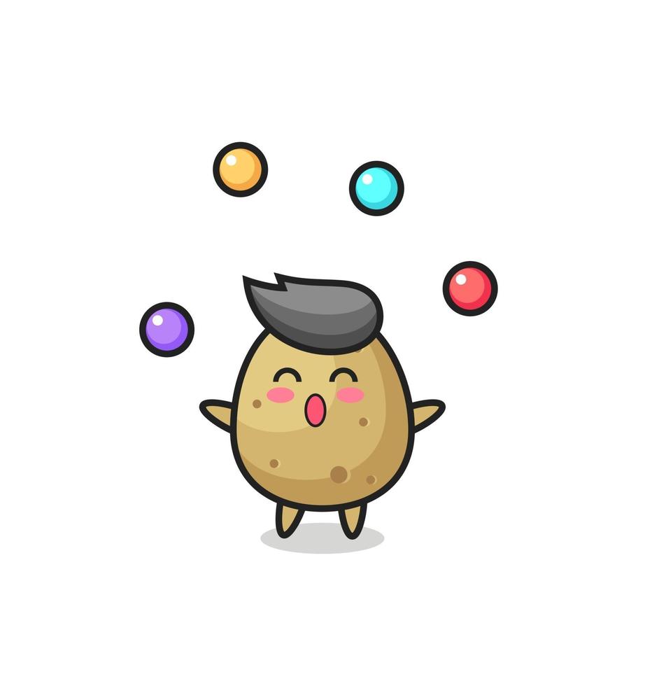 the potato circus cartoon juggling a ball vector