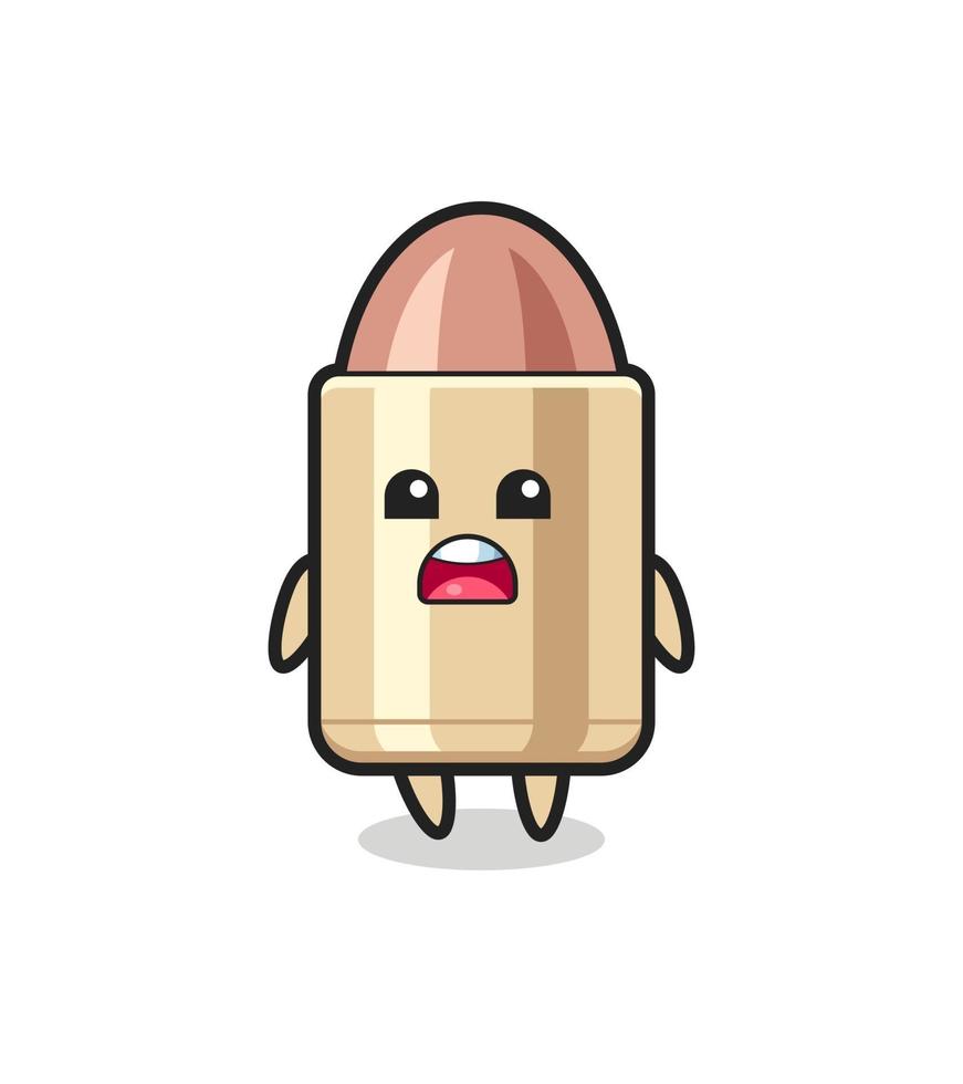 bullet illustration with apologizing expression, saying I am sorry vector