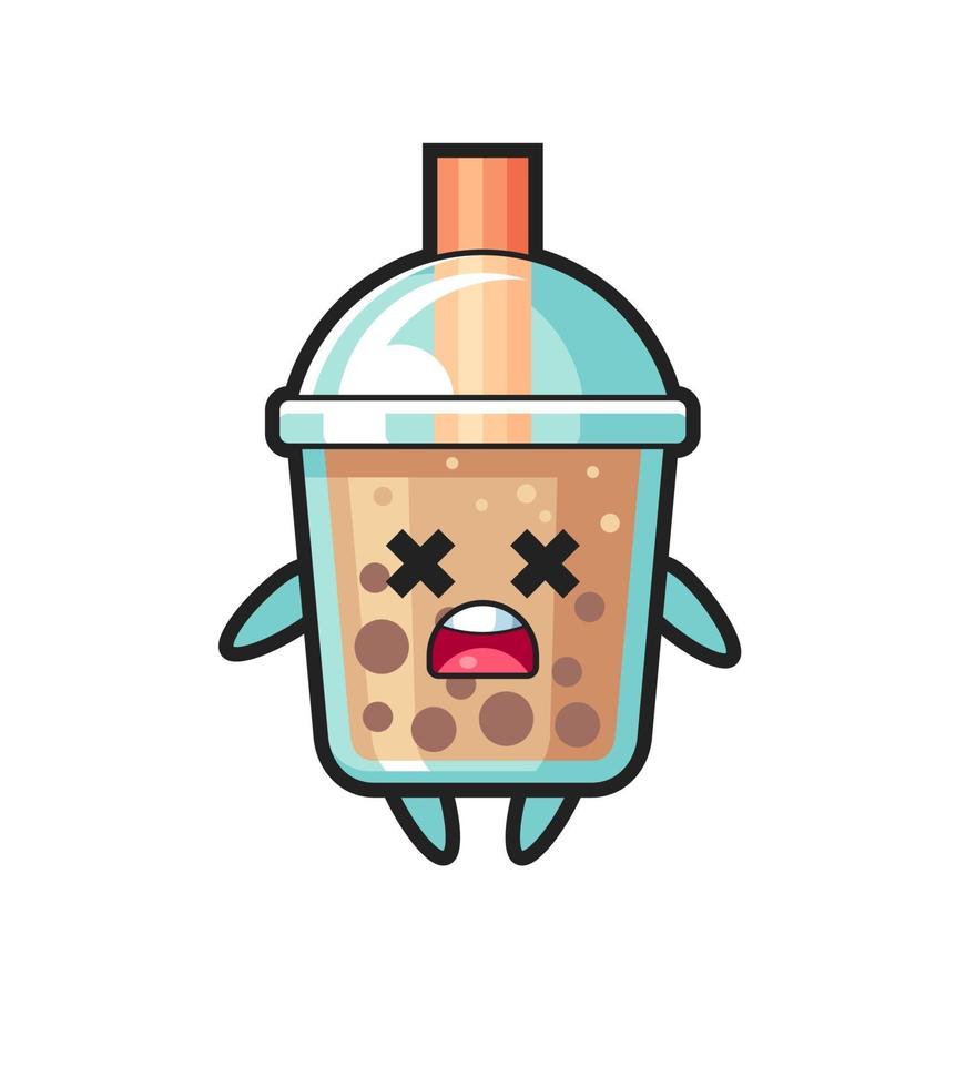 the dead bubble tea mascot character vector