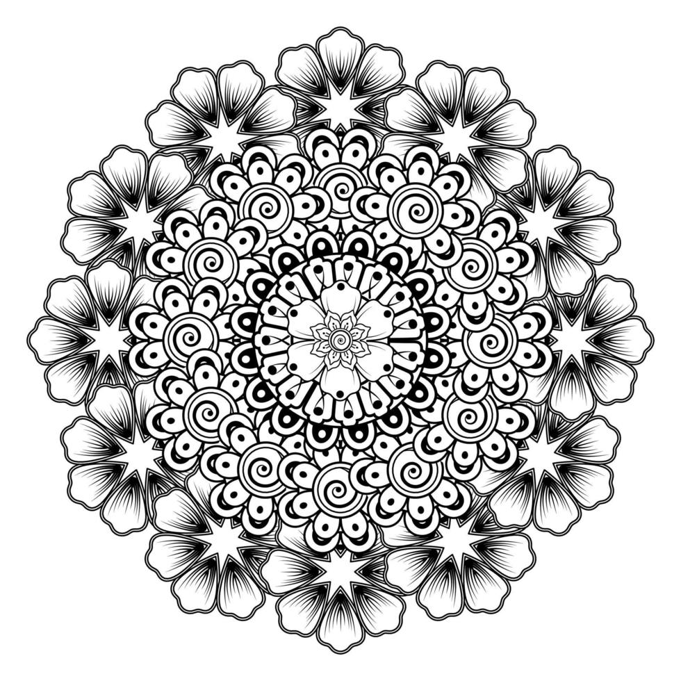 Circular pattern in the form of mandala with mehndi flower vector