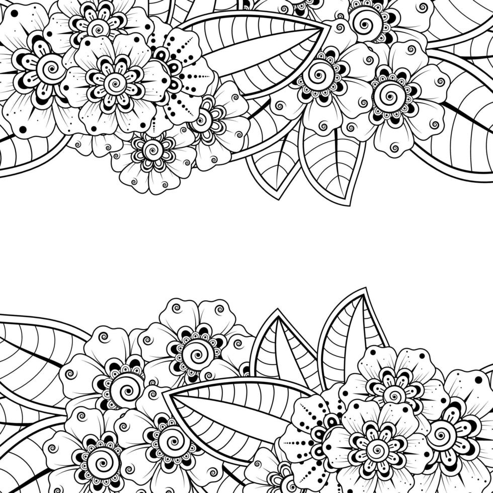 mehndi flower decorative ornament in ethnic oriental style vector