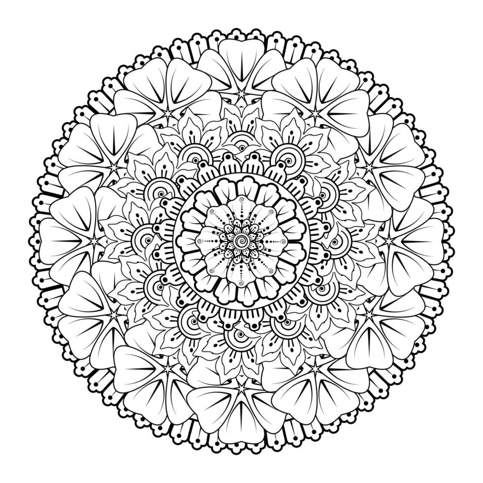 Circular pattern in the form of mandala with mehndi flower vector