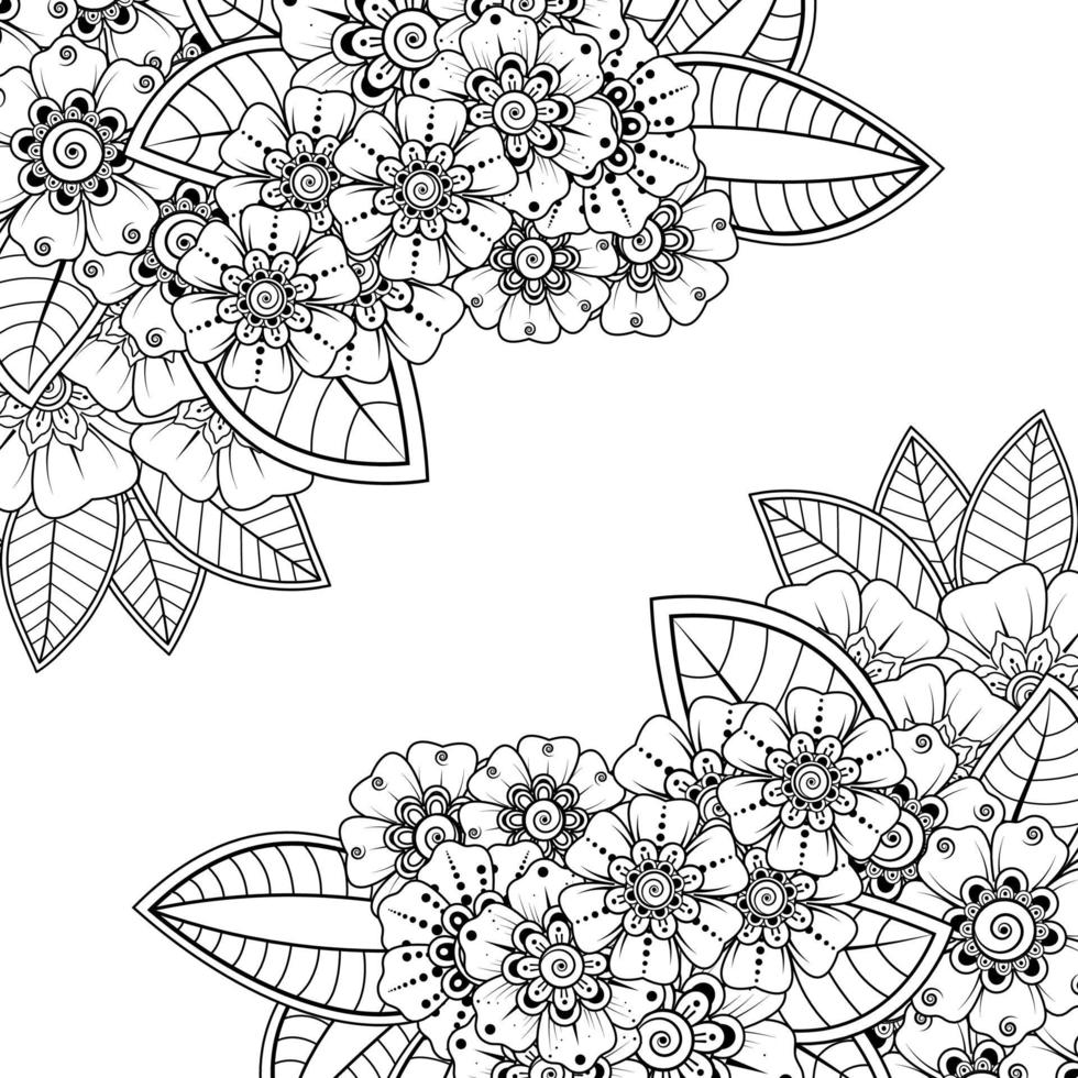 mehndi flower decorative ornament in ethnic oriental style vector