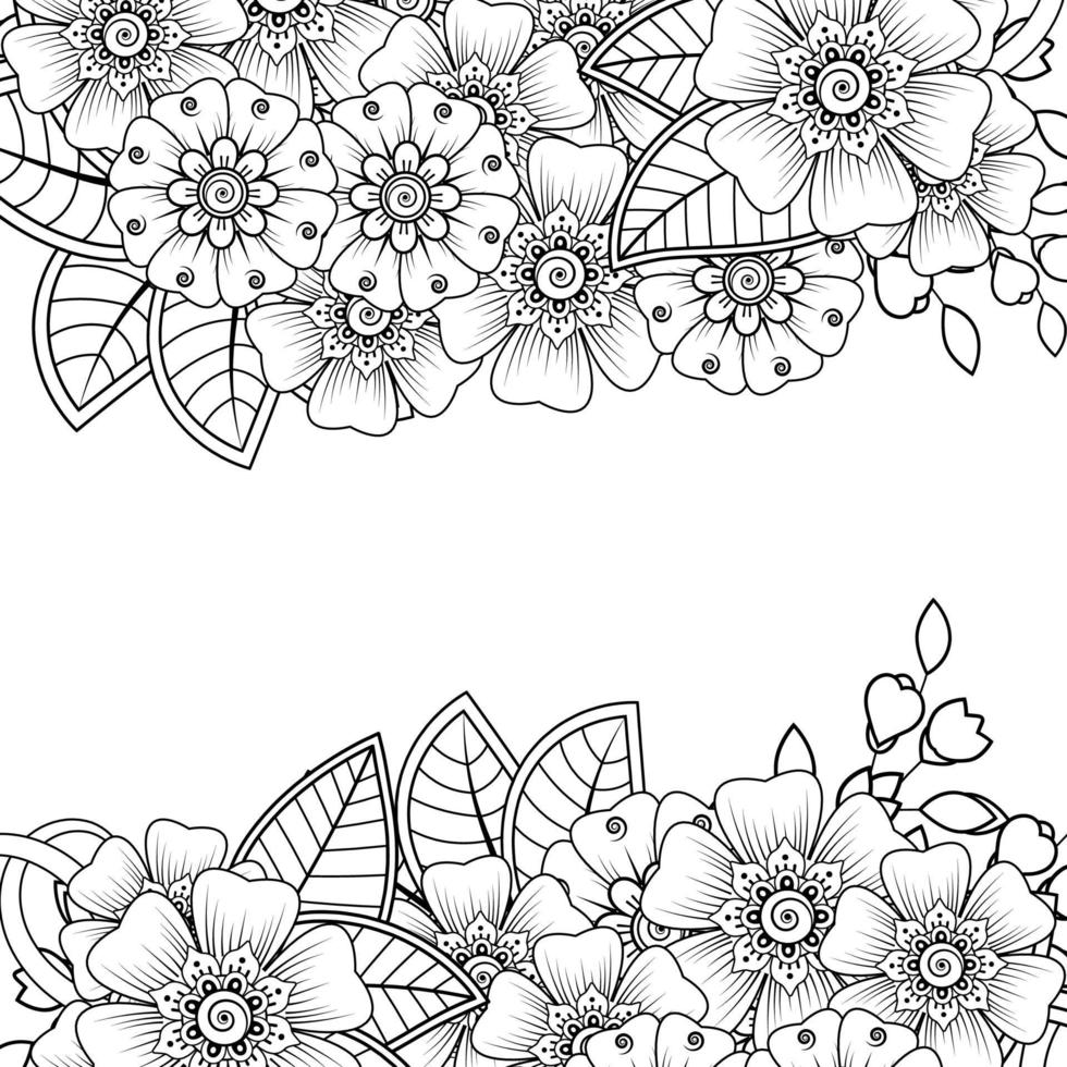 mehndi flower decorative ornament in ethnic oriental style vector