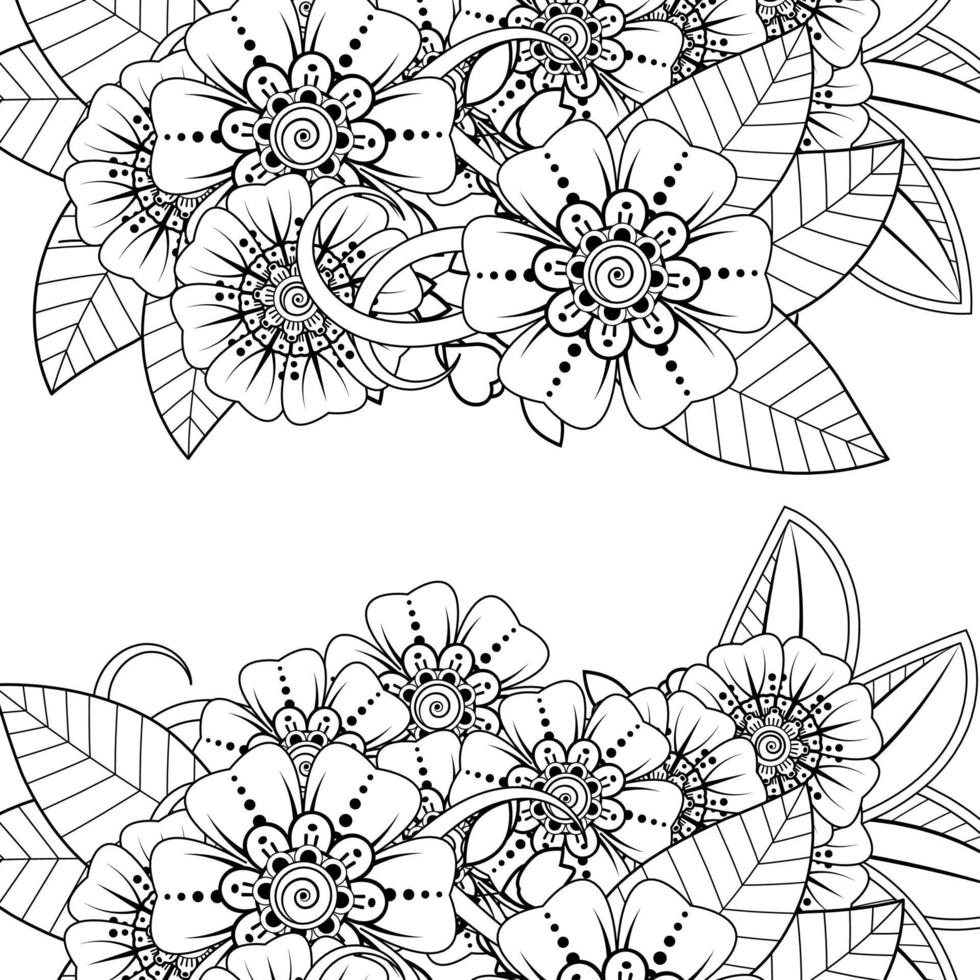 mehndi flower decorative ornament in ethnic oriental style vector