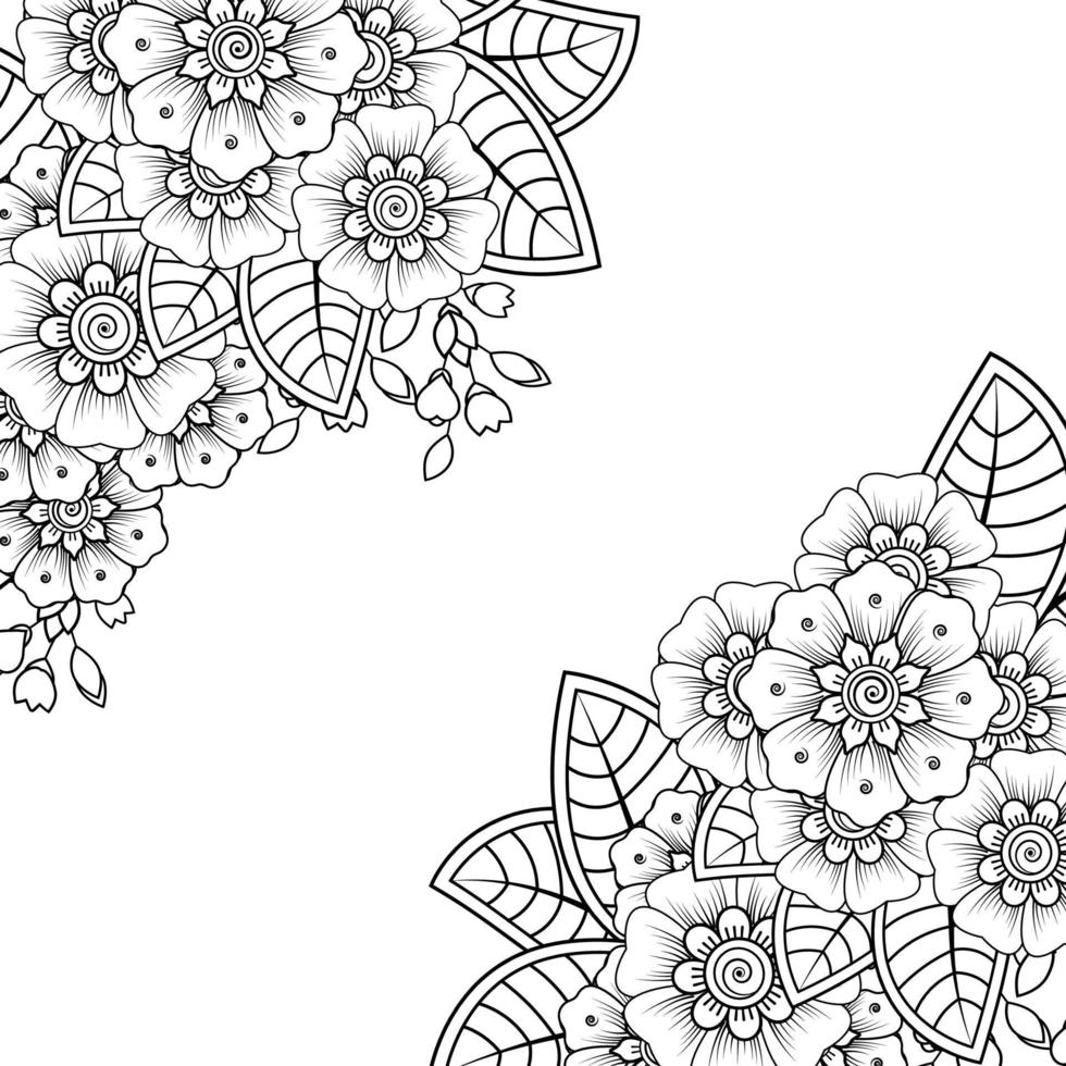 mehndi flower decorative ornament in ethnic oriental style vector