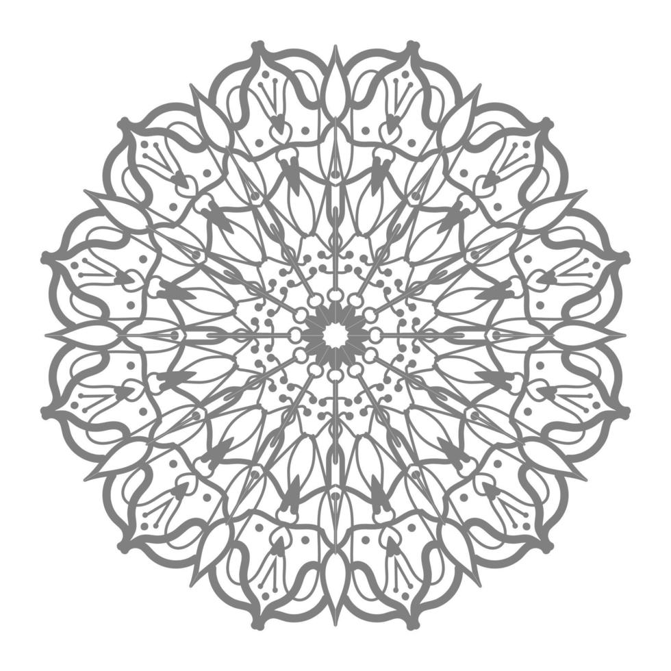 Circular pattern in the form of mandala with flower for henna vector