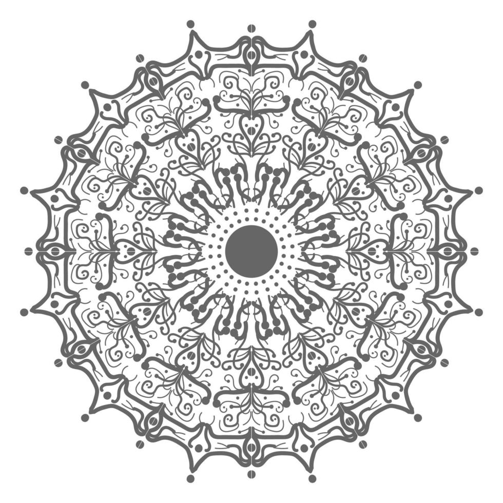 Circular pattern in the form of mandala with flower for henna vector