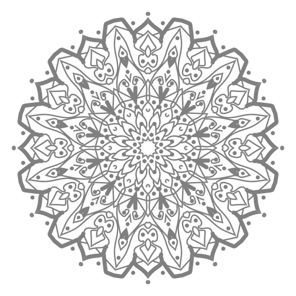 Circular pattern in the form of mandala with flower for henna vector