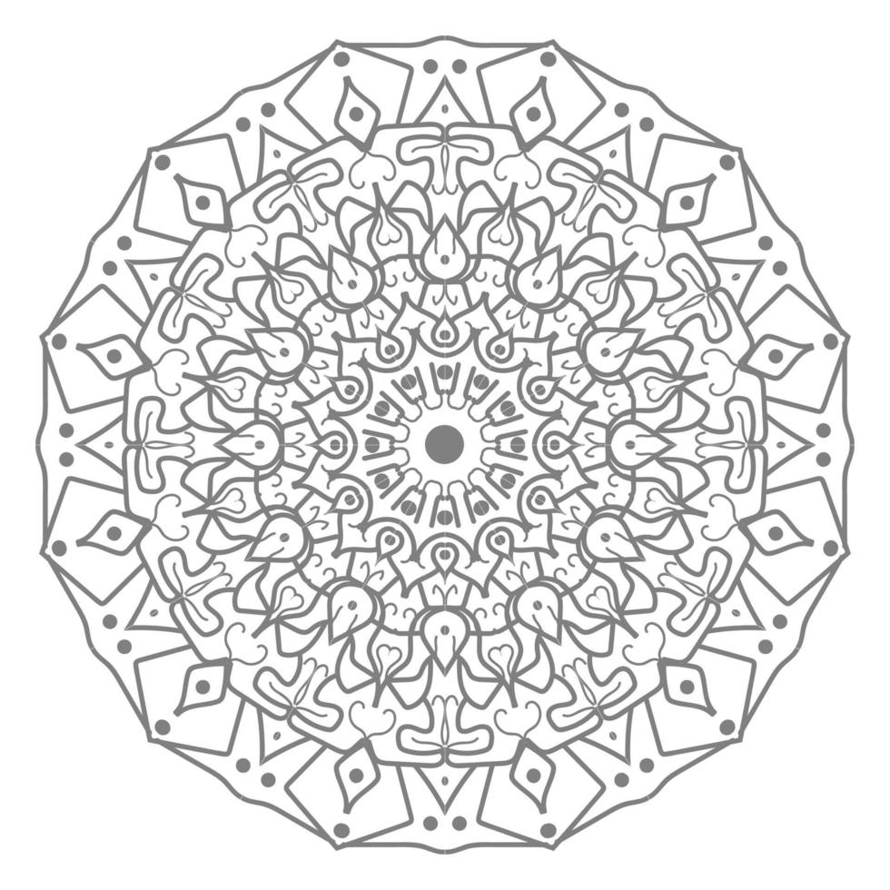 Circular pattern in the form of mandala with flower for henna vector