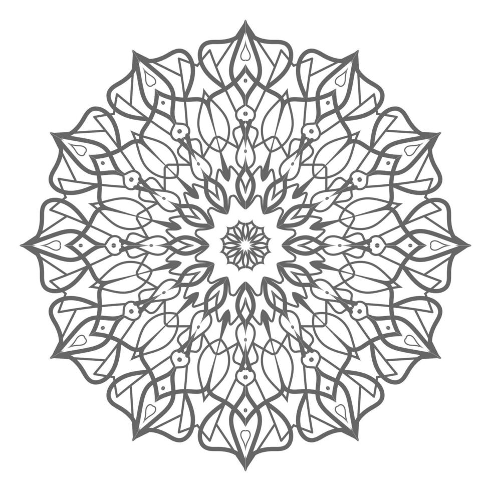 patrón circular en forma de mandala con flor para henna vector