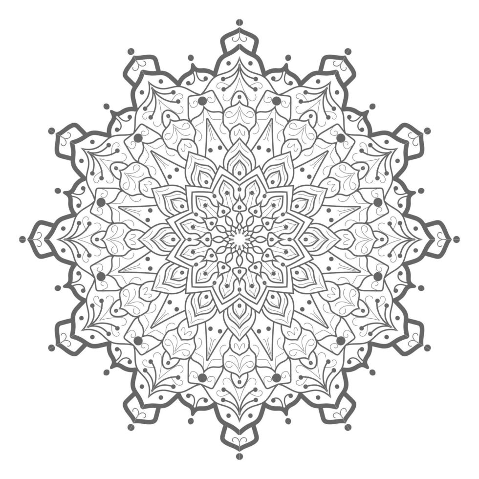 Circular pattern in the form of mandala with flower for henna vector