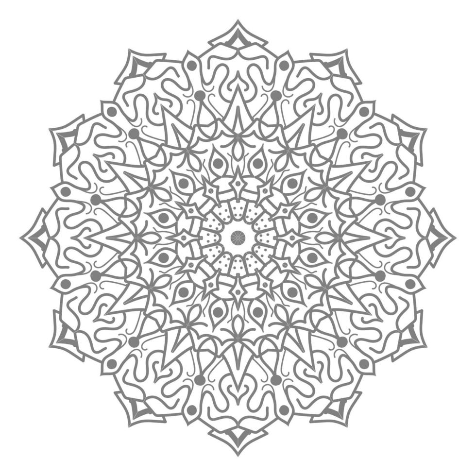 Circular pattern in the form of mandala with flower for henna vector