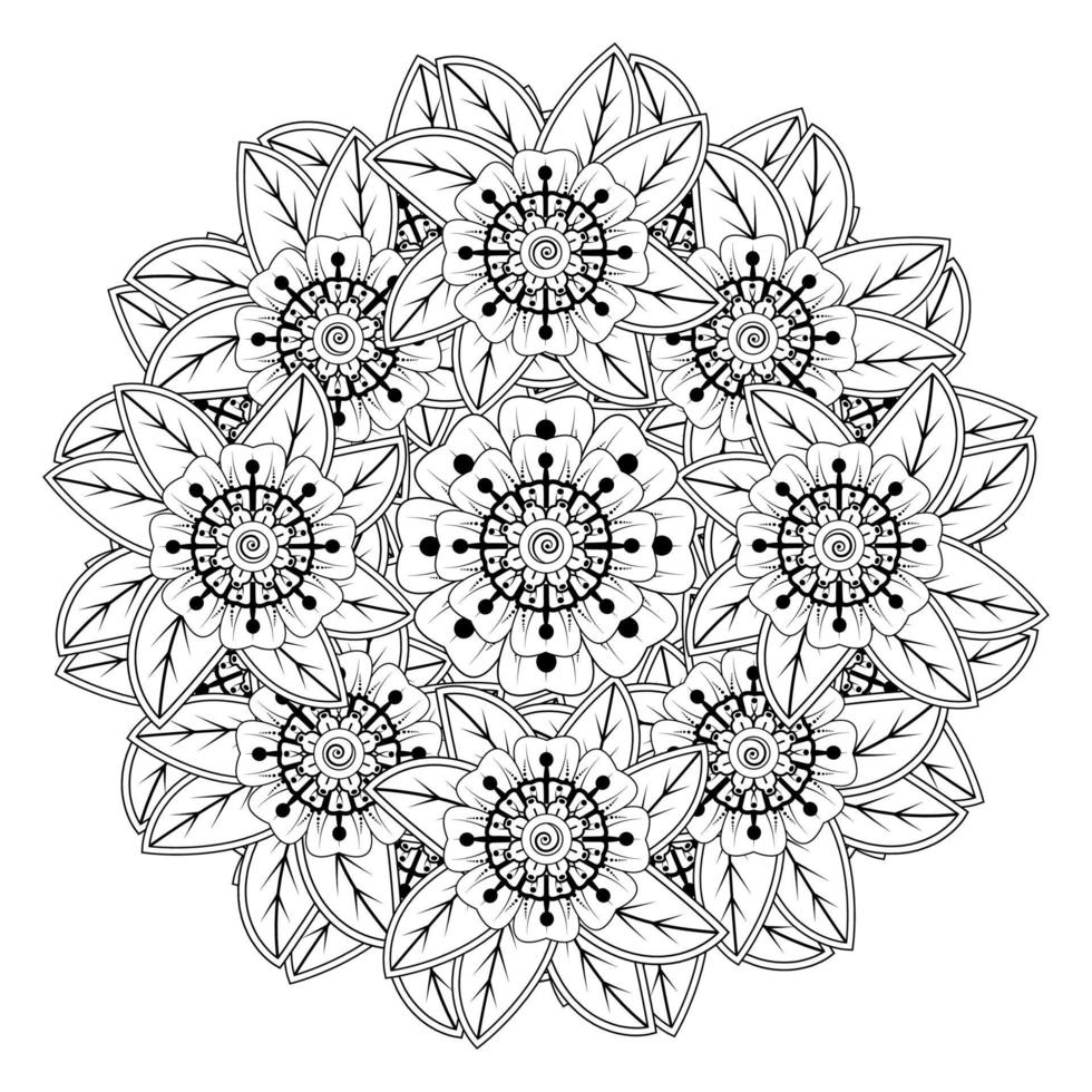 mehndi flower decorative ornament in ethnic oriental style vector