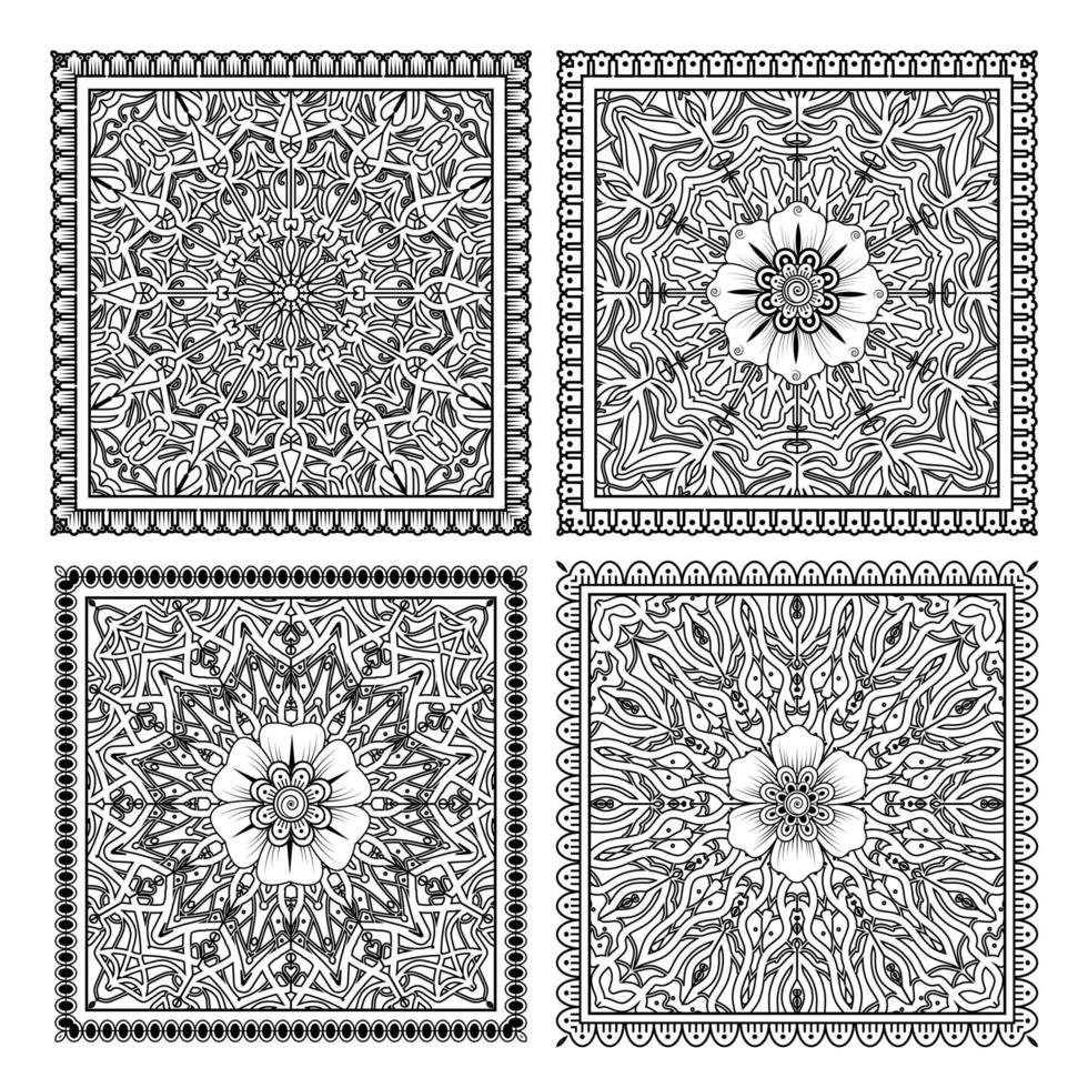 mehndi flower decorative ornament in ethnic oriental style vector