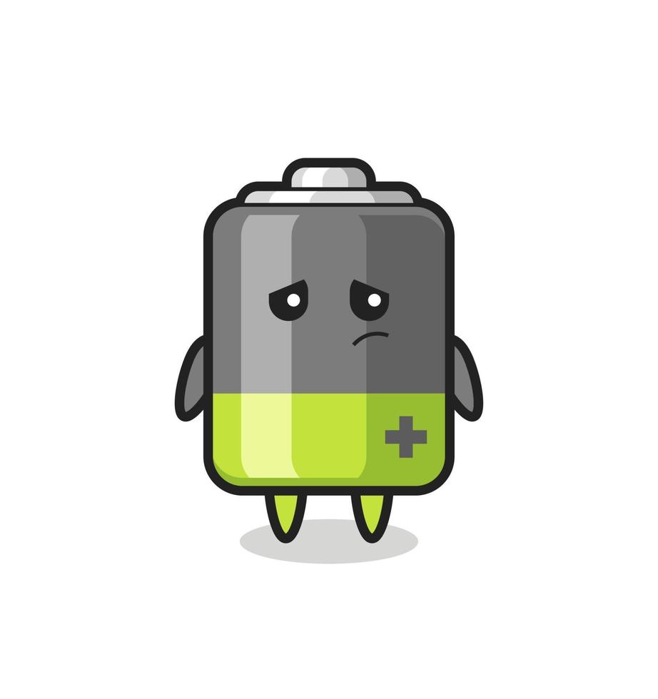 the lazy gesture of battery cartoon character vector