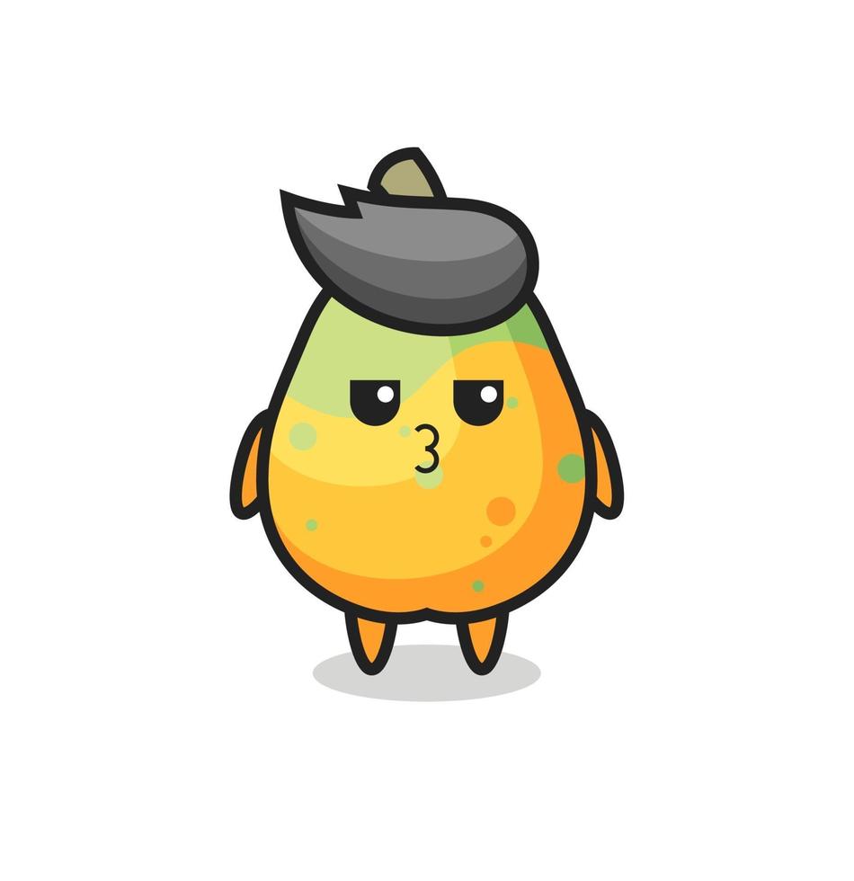 the bored expression of cute papaya characters vector