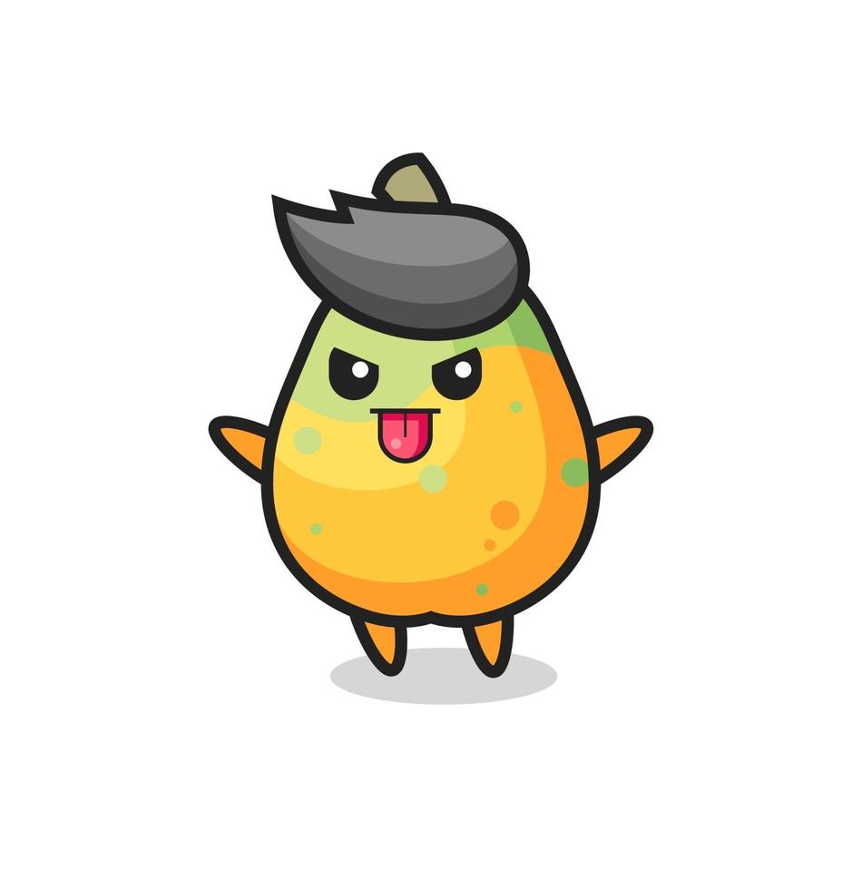 naughty papaya character in mocking pose vector