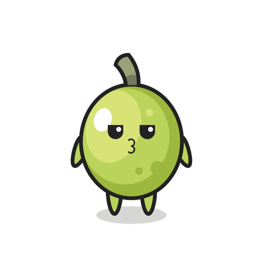 the bored expression of cute olive characters vector