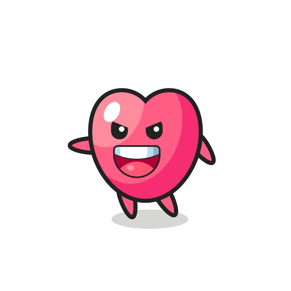heart symbol cartoon with very excited pose vector