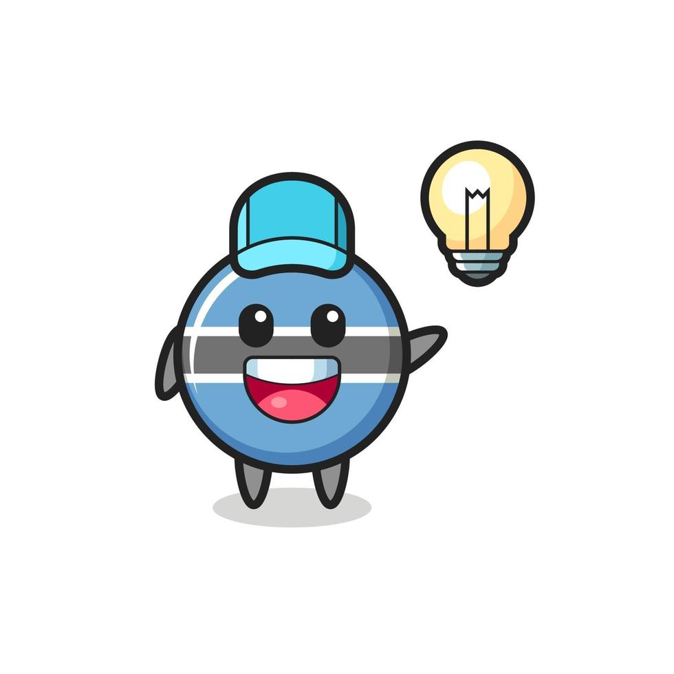 botswana flag badge character cartoon getting the idea vector
