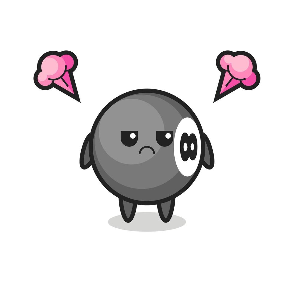 annoyed expression of the cute 8 ball billiard cartoon character vector