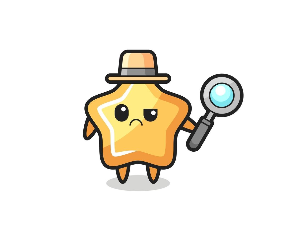 the mascot of cute star as a detective vector