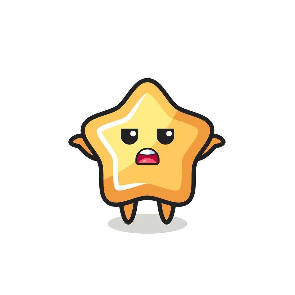 star mascot character saying I do not know vector