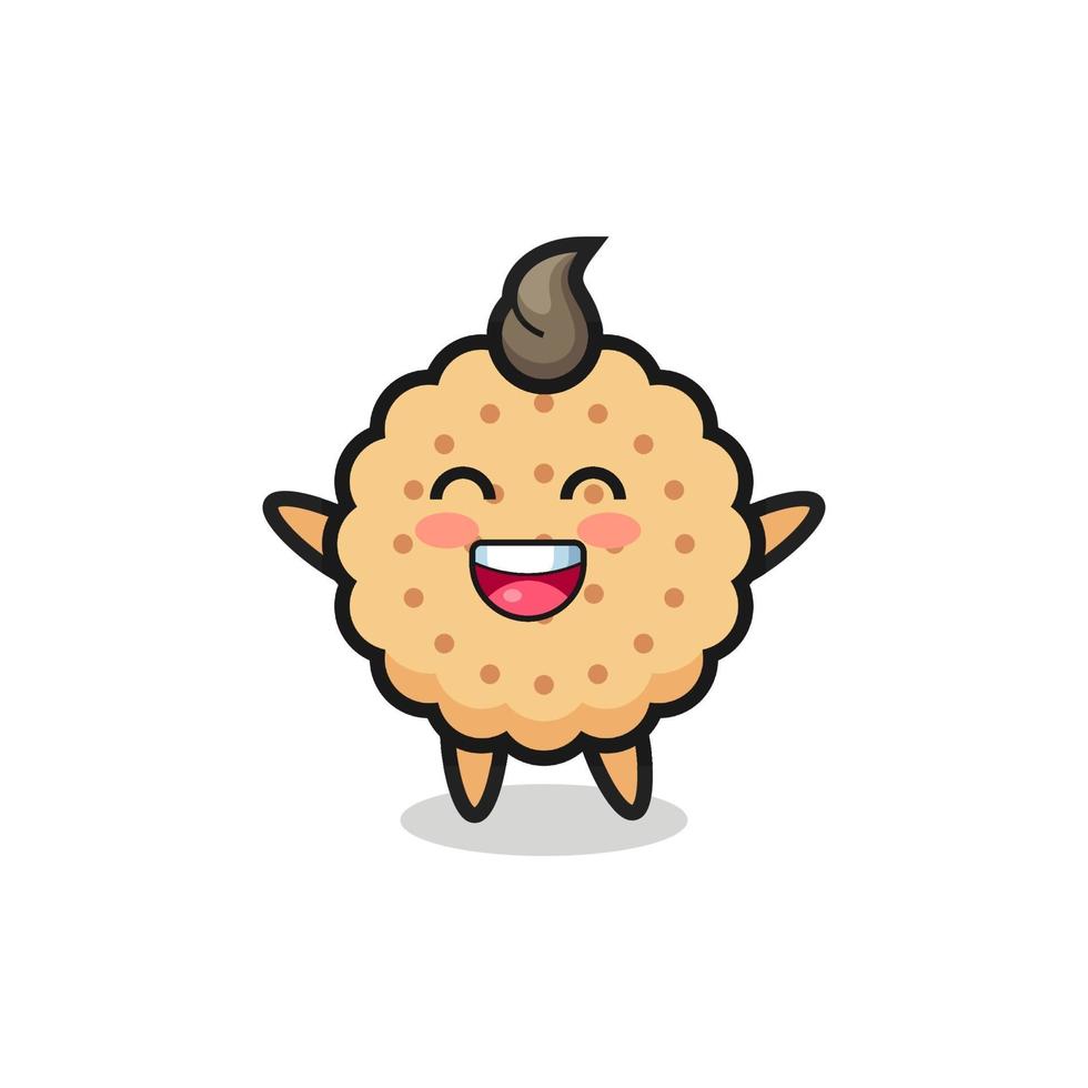 happy baby round biscuits cartoon character vector