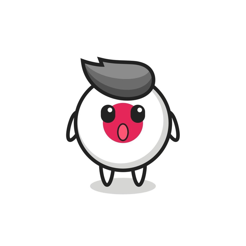 the amazed expression of the japan flag badge cartoon vector