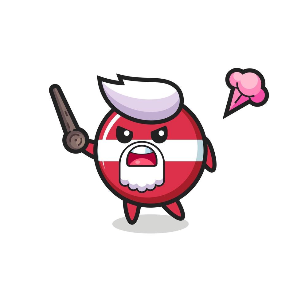 cute latvia flag badge grandpa is getting angry vector