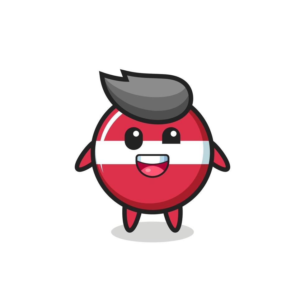 illustration of an latvia flag badge character with awkward poses vector