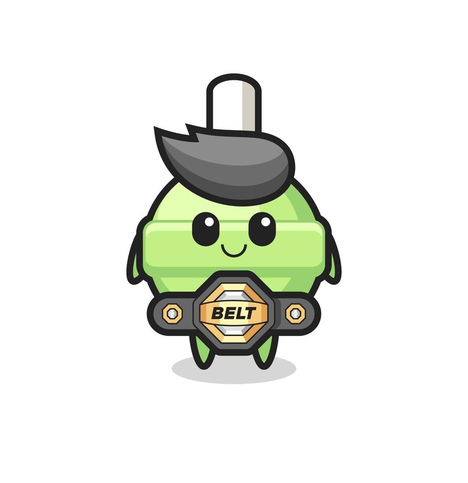 the MMA fighter lollipop mascot with a belt vector