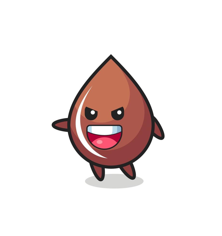chocolate drop cartoon with very excited pose vector