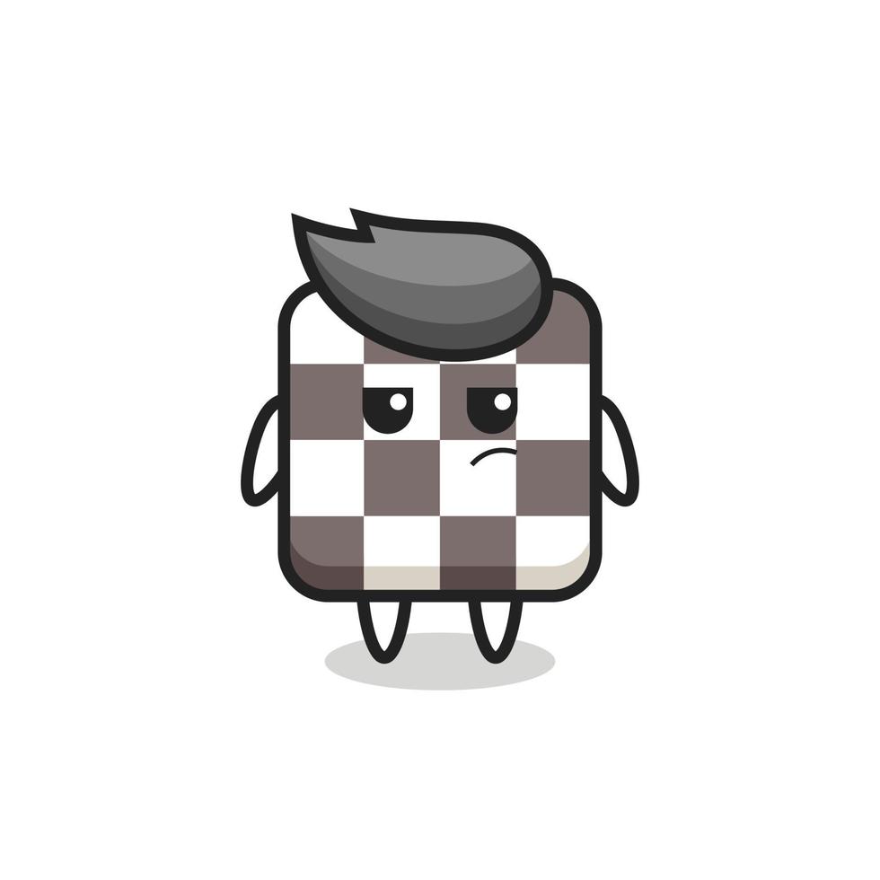 cute chess board character with suspicious expression vector