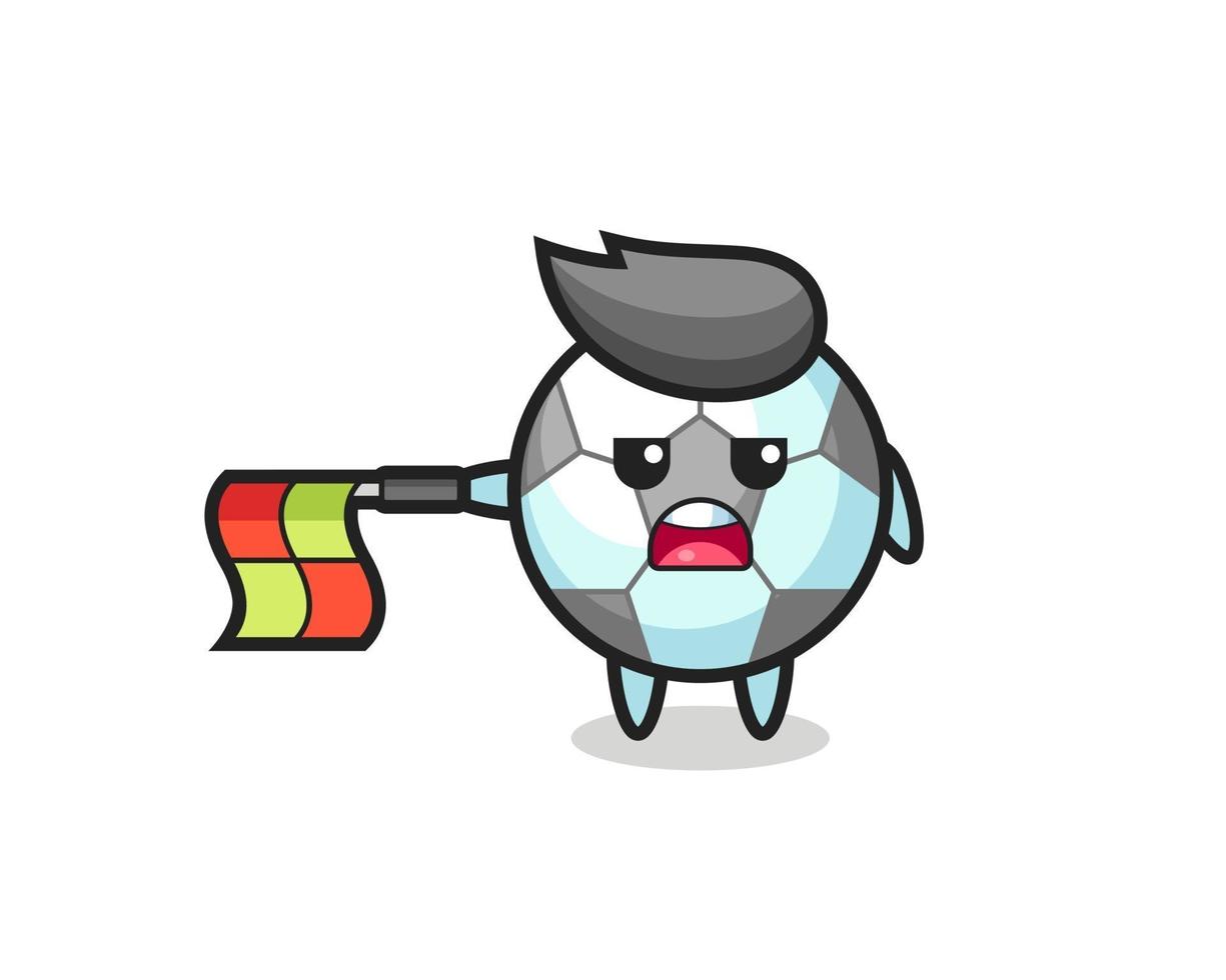 football character as line judge hold the flag straight horizontally vector