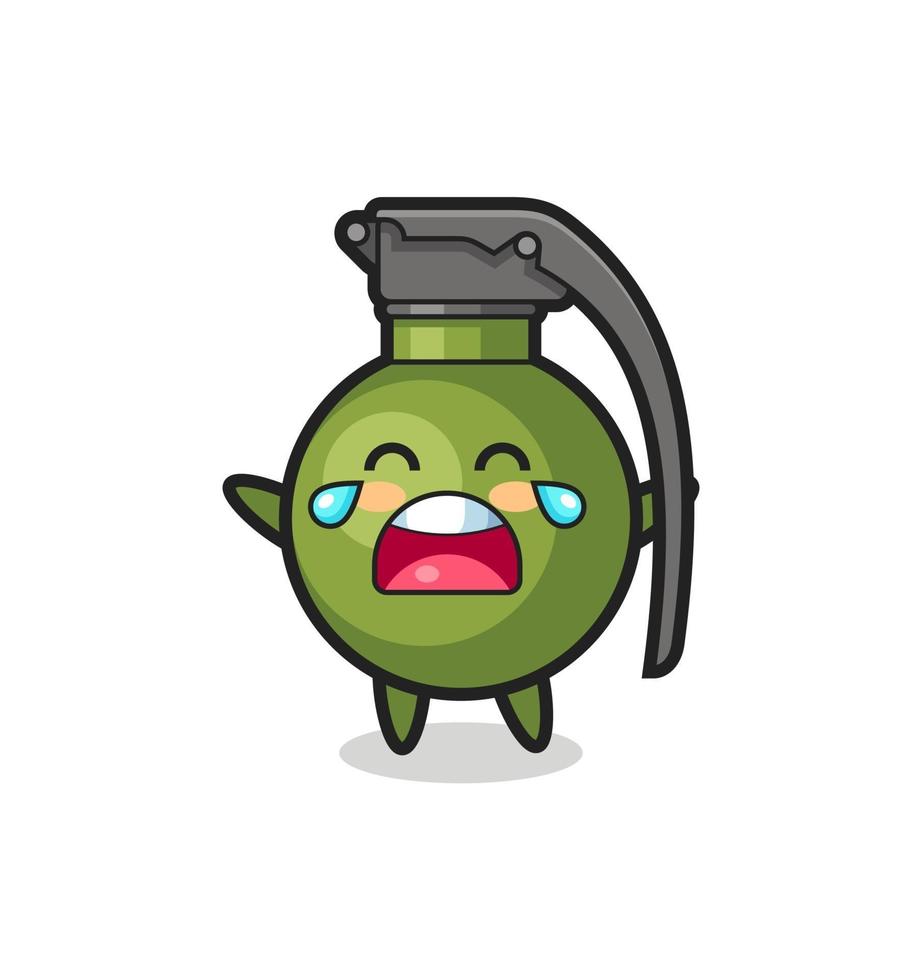 the illustration of crying grenade cute baby vector