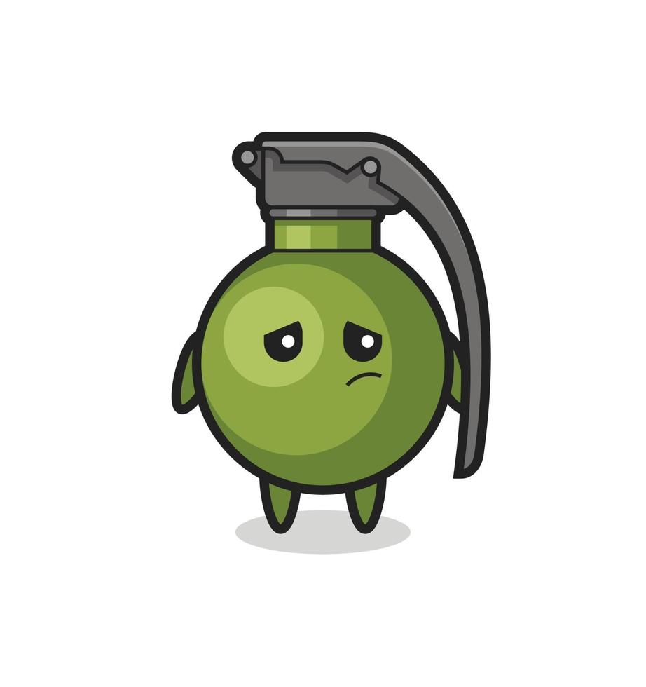 the lazy gesture of grenade cartoon character vector